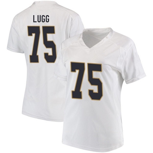 Josh Lugg Notre Dame Fighting Irish NCAA Women's #75 White Game College Stitched Football Jersey BOO8855WK